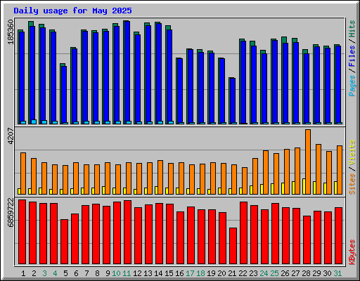 Daily usage for May 2025